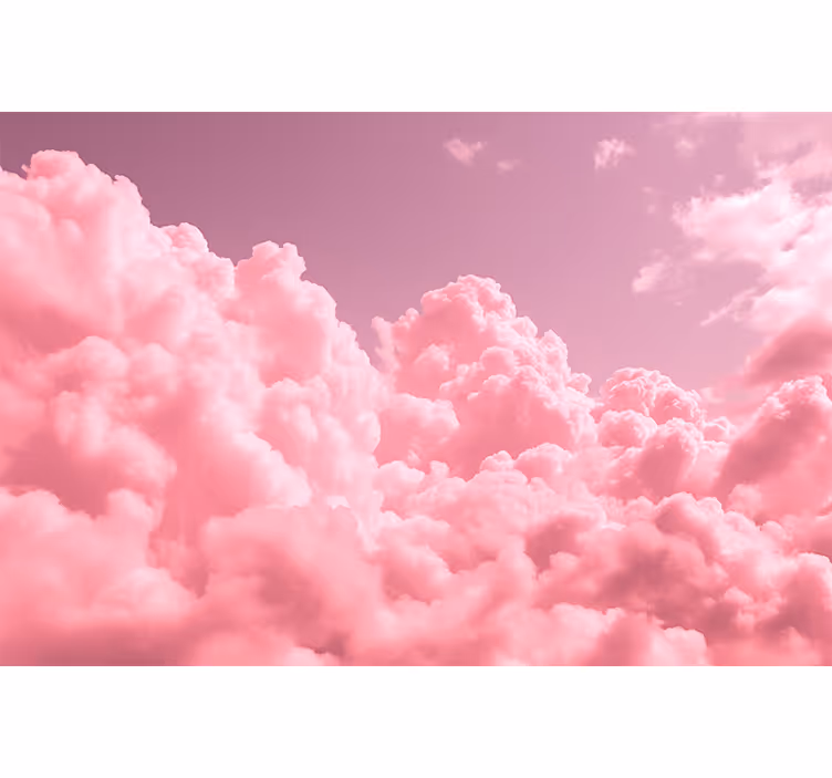 Fototapete Kinderzimmer rosa flauschige Wolken - TenStickers