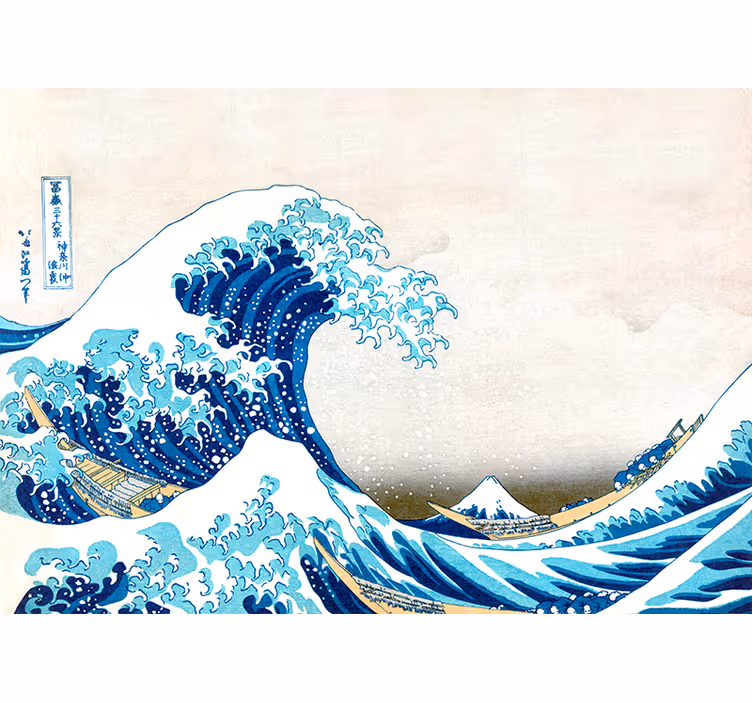 Fototapete Kunst Kanagawa Welle japanisch - TenStickers