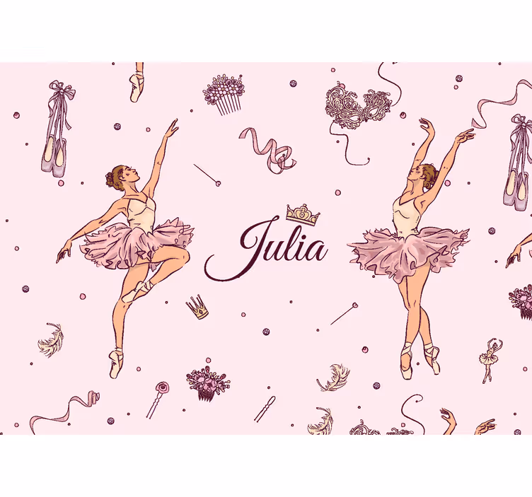 Fototapete Jugendzimmer Ballett mit Namen - TenStickers