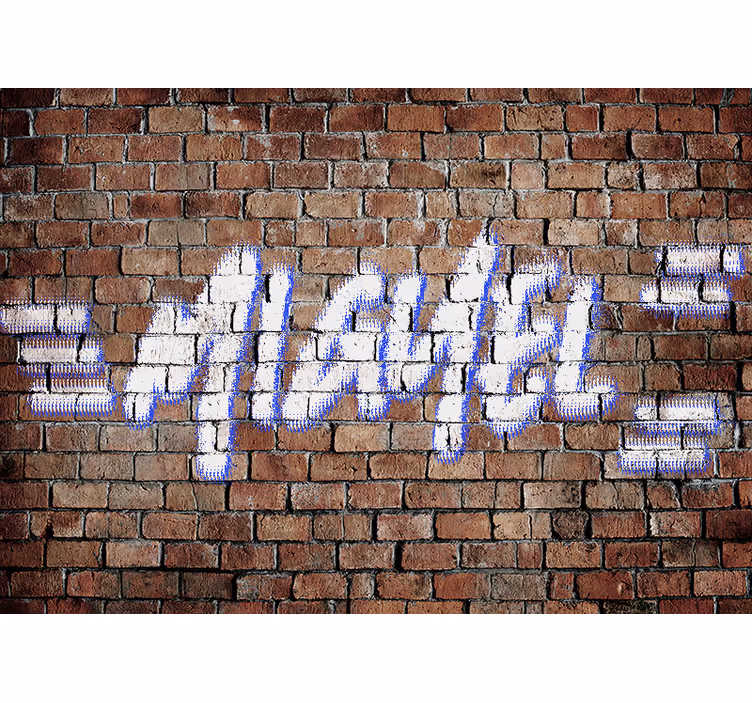 Fototapete Jugendzimmer Ziegel-Graffiti-Namen - TenStickers