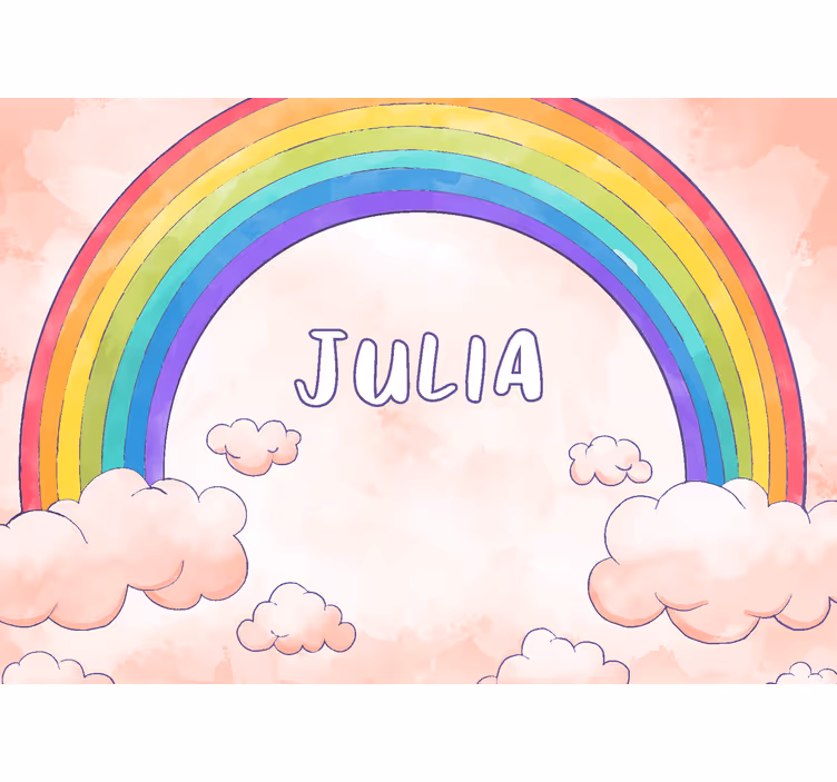 Fototapete Kinderzimmer Regenbogen mit Namen - TenStickers