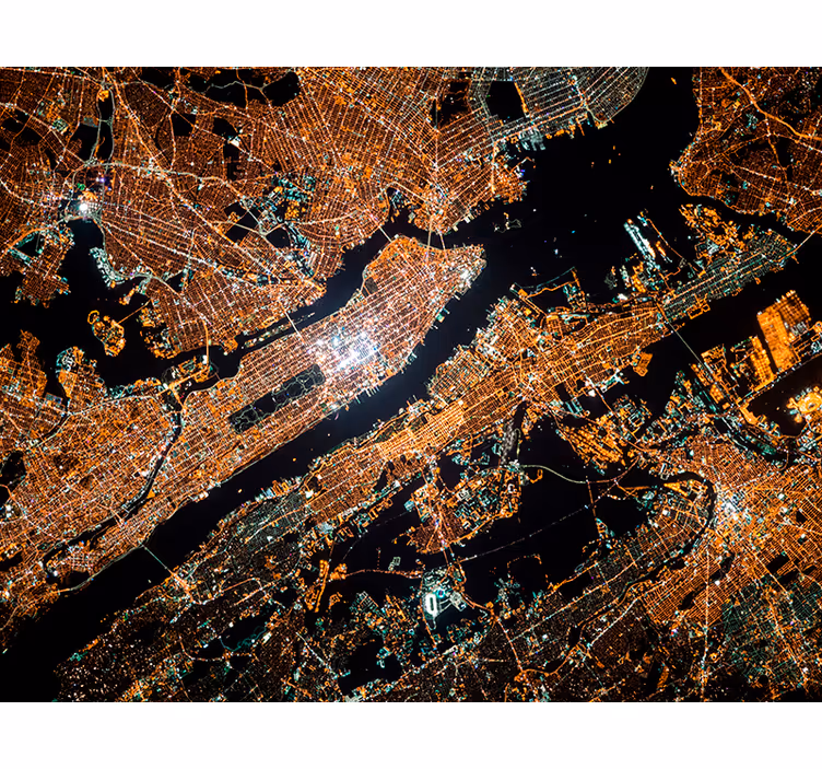 Fototapete New York städtische luftlichter - TenStickers