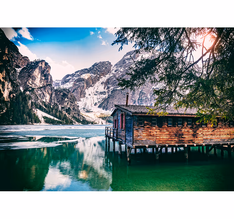 Fototapete Landschaften blick auf den bergsee - TenStickers