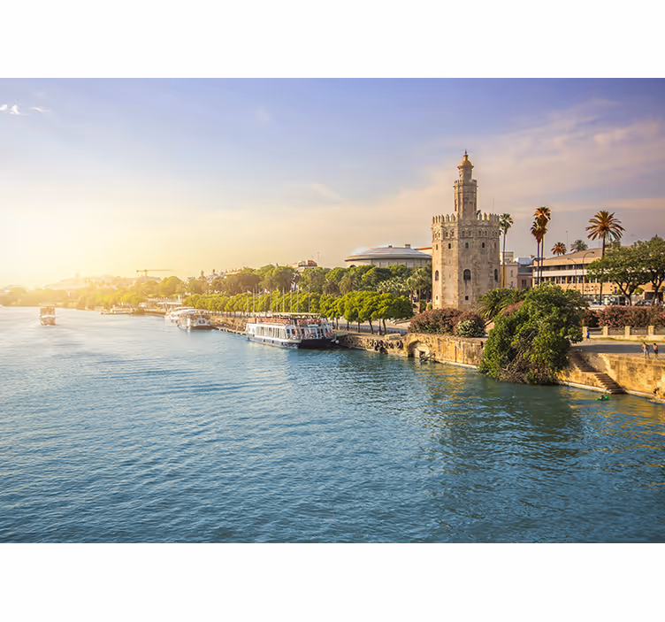Fototapete Städte sevilla blick auf das flussufer - TenStickers