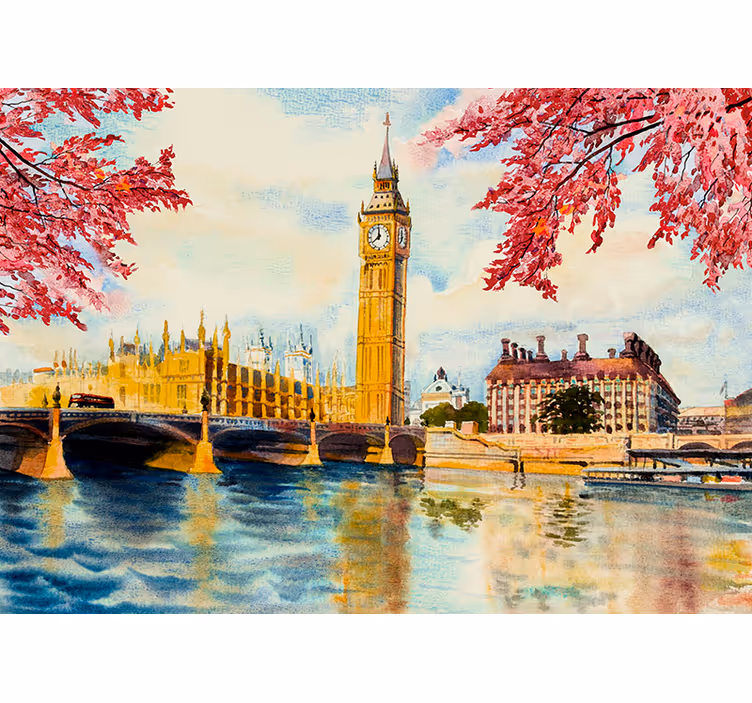 Fototapete London themse und big ben - TenStickers