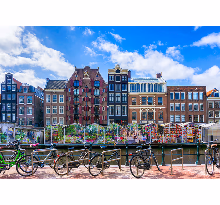 Fototapete Amsterdam amsterdamer kanalszene - TenStickers