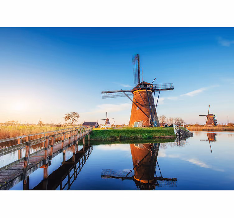 Fototapete Amsterdam windmühlenlandschaftsszene - TenStickers