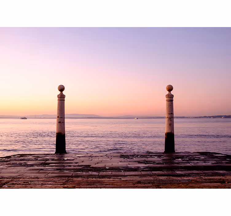 Fototapete Landschaften sonnenuntergang pier aussicht - TenStickers