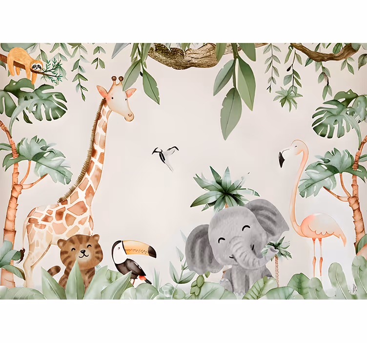 Fototapeten Tiere kindersavanne - TenStickers