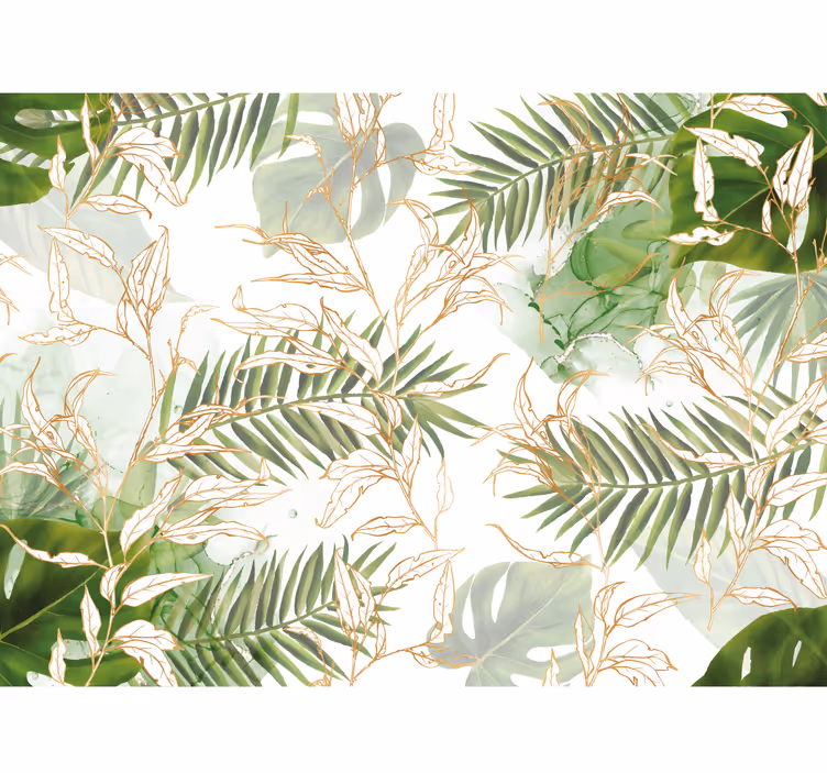Fototapete Wohnzimmer Elegante Palm Blätter - TenStickers