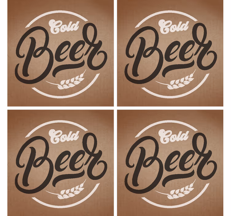 Bierdeckel mit stylischer kalter bier-typografie - TenStickers
