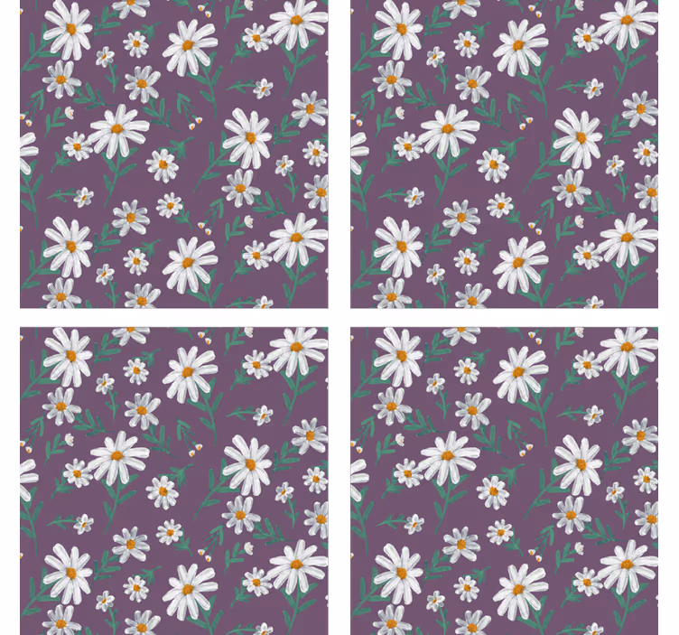 Untersetzer mit lila floralem muster - TenStickers