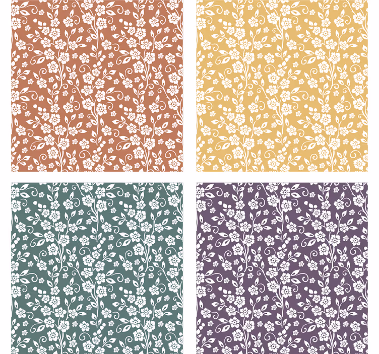 Eleganter Blumenmuster Untersetzer - TenStickers