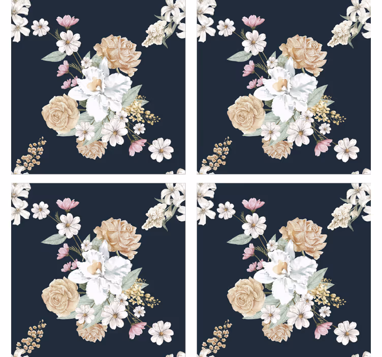 Vintage Blumenstrauß Untersetzer - TenStickers