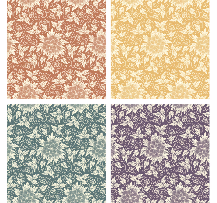 Vintage untersetzer mit floralen mustern - TenStickers
