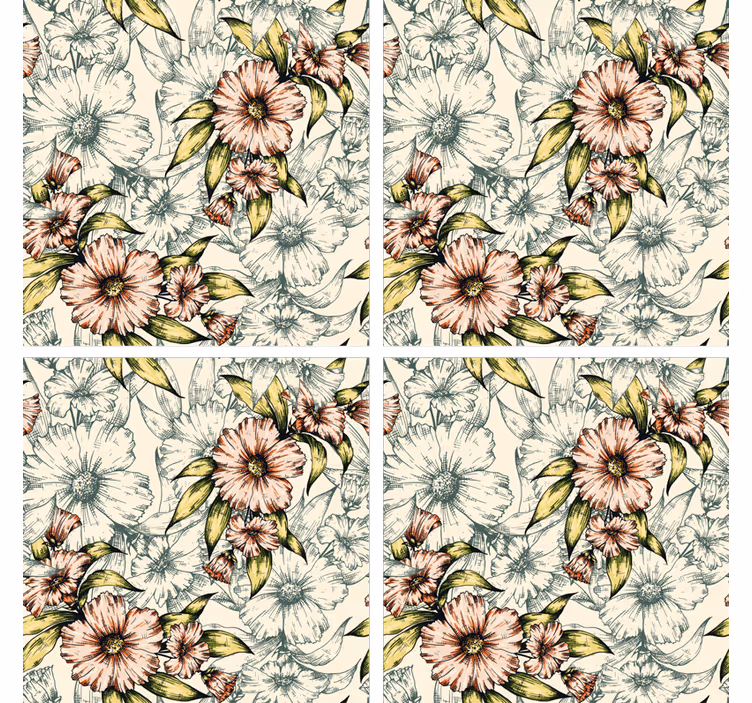 Untersetzer mit floralem muster design - TenStickers