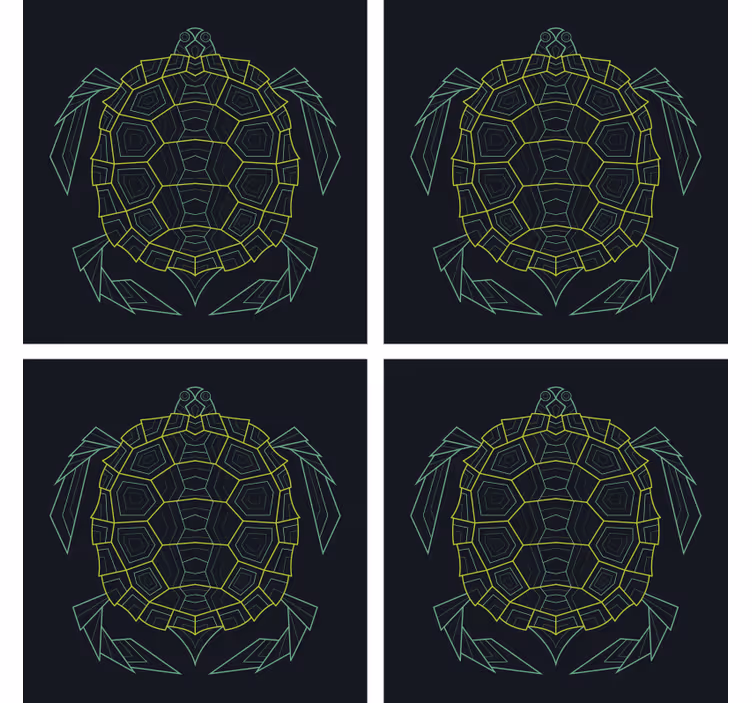 Untersetzer geek geometrische schildkrötenfigur - TenStickers