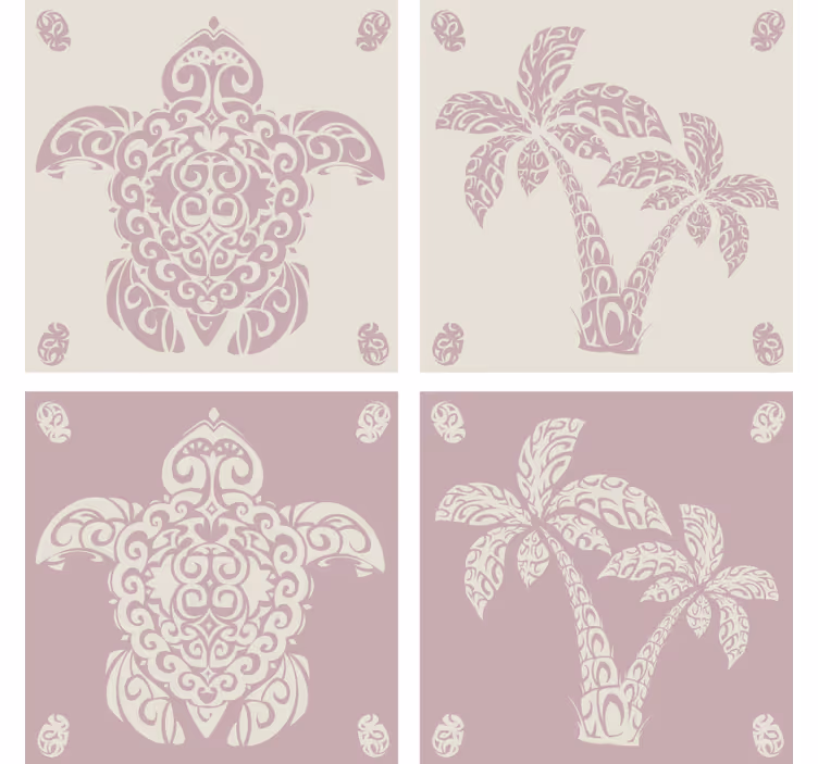 Untersetzer geek mit eleganten palmblattformen - TenStickers