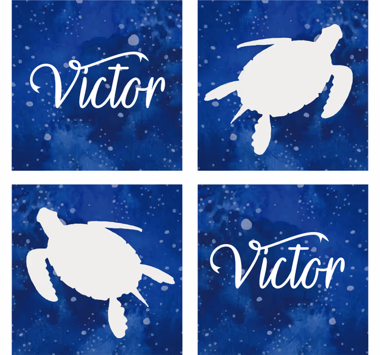 Untersetzer personalisiert schildkröten-silhouette - TenStickers