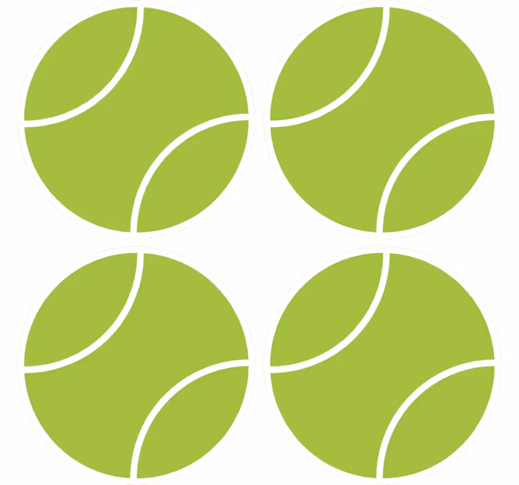 Untersetzer geek rundes grünes tennis set - TenStickers