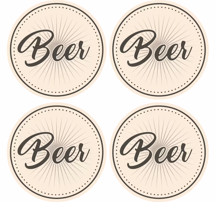 Bierdeckel mit eleganter brau-typografie - TenStickers