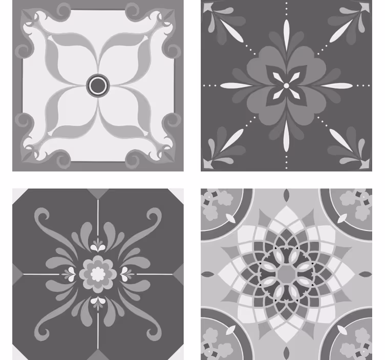 Untersetzer mit filigranem grauen muster - TenStickers