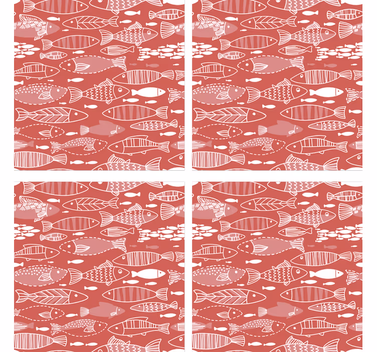 Untersetzer modern mit fischmuster-hintergrund - TenStickers