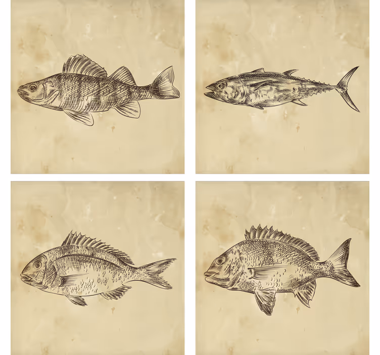 Untersetzer geek mit verspielter fischillustration - TenStickers