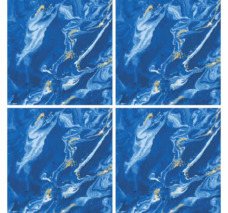 Untersetzer aus gewirbeltem blauen marmor - TenStickers