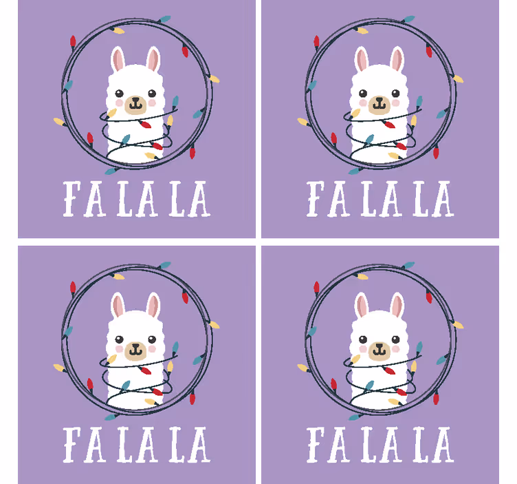 Untersetzer weihnachten lustiger llama feiertagszauber - TenStickers