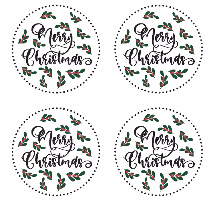 Untersetzer weihnachten mit weihnachtsdesign ilex - TenStickers