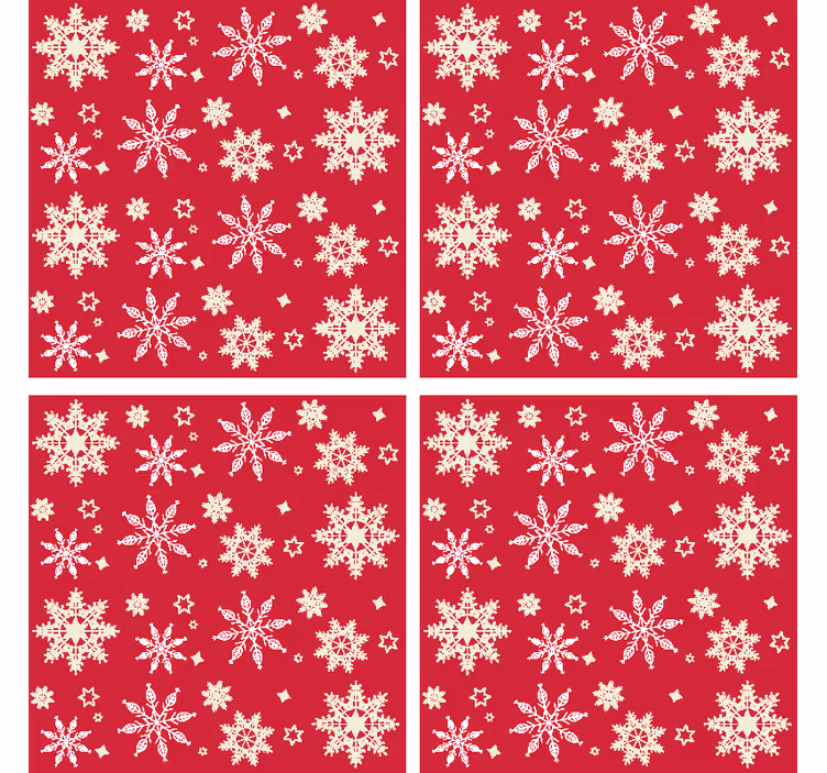 Untersetzer Weihnachten Schneeflockenmuster - TenStickers