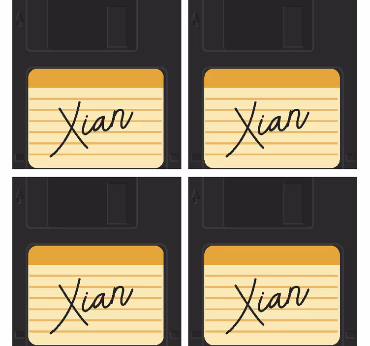Untersetzer Geek Diskette mit Namen - TenStickers