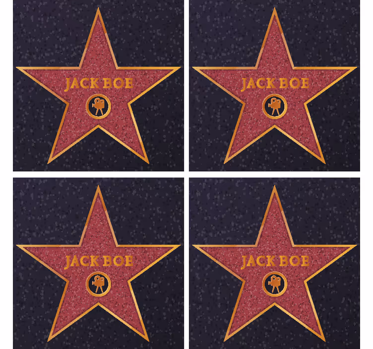 Untersetzer Freak Hollywood Stern mit Namen - TenStickers