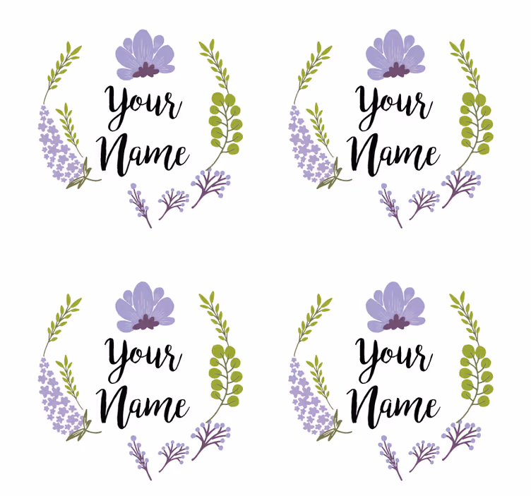 Untersetzer personalisiert florales design - TenStickers