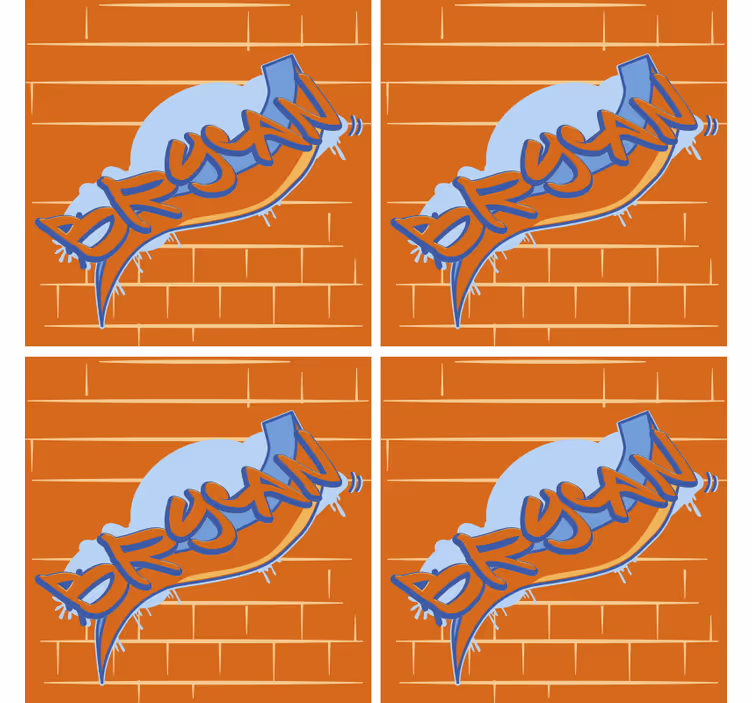 Untersetzer modern mit urbanem graffiti-hintergrund - TenStickers