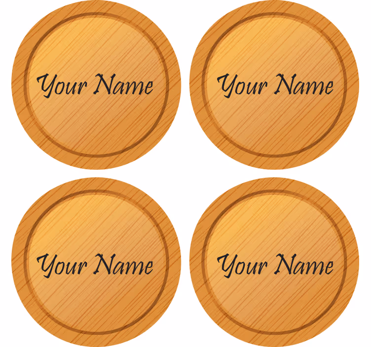 Untersetzer Modern Holzstruktur mit Zext - TenStickers