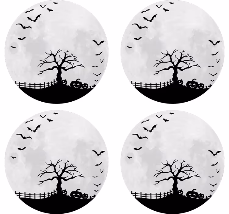 Untersetzer halloween baum-silhouette - TenStickers