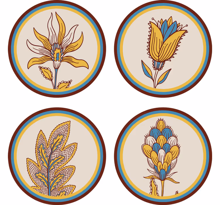 Untersetzer set mit floralem motiv - TenStickers