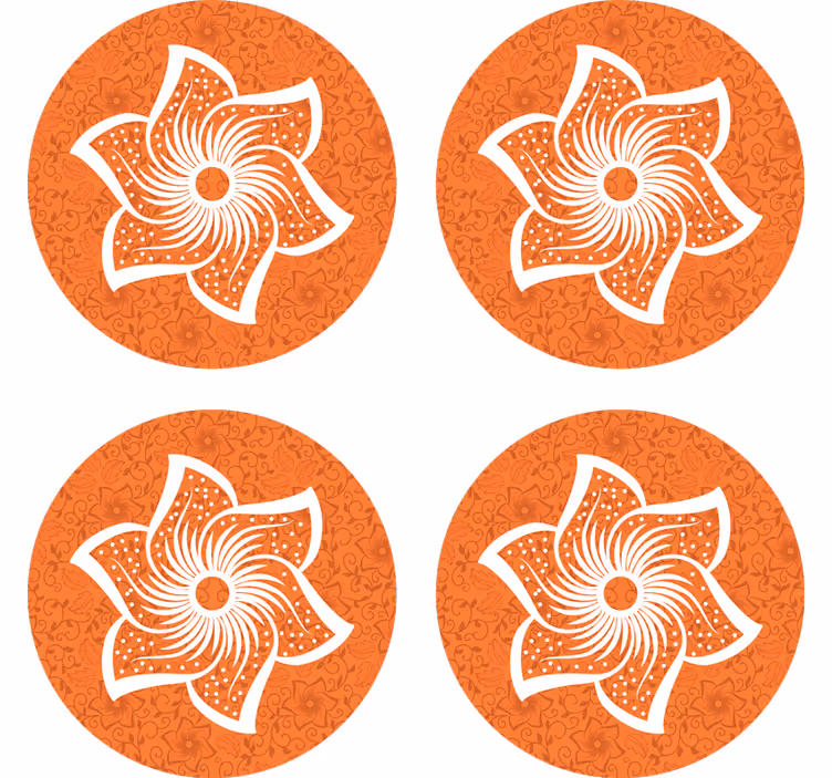 Bierdeckel im stylischen orangefarbenen flora-design - TenStickers