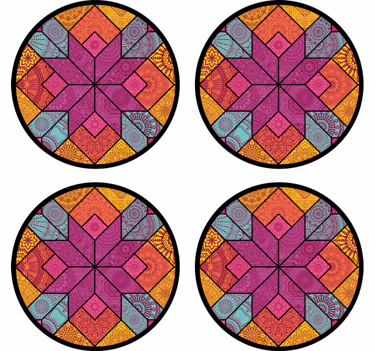 Untersetzer in lebhaftem geometrischen design - TenStickers