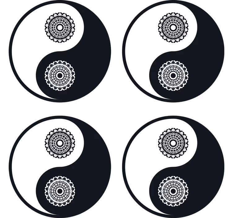 Untersetzer geek yin yang mandala muster - TenStickers
