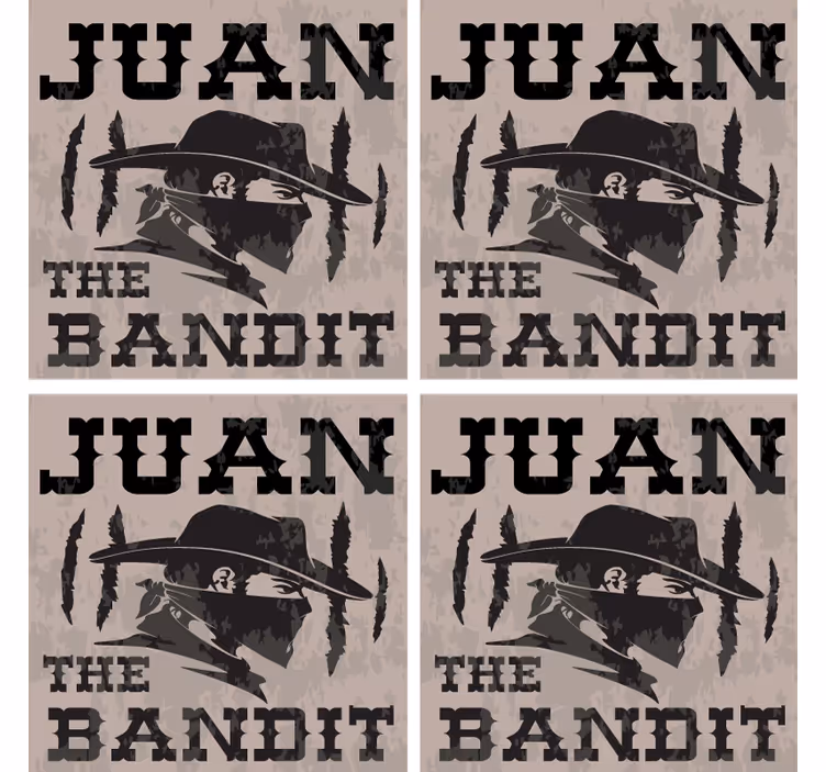 Vintage untersetzer juan bandit silhouette - TenStickers