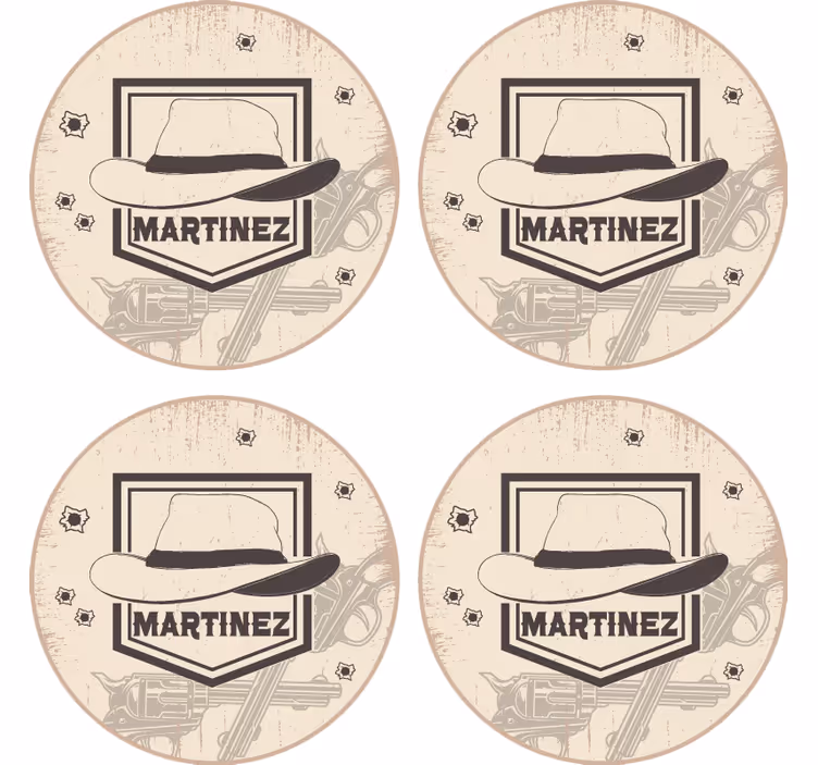 Untersetzer geek westernhut und waffen - TenStickers