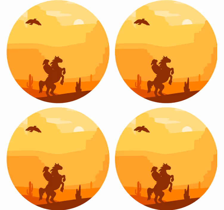 Vintage untersetzer sonnenuntergang wüstenlandschaft - TenStickers