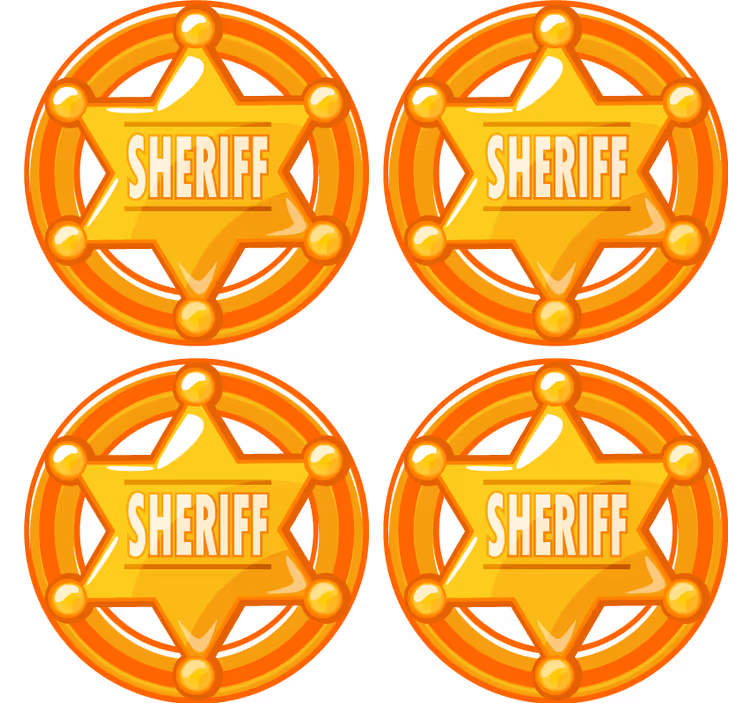 Untersetzer geek mit sheriffstern motiv - TenStickers