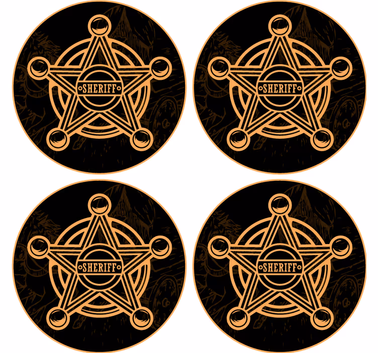 Bierdeckel mit sheriffstern emblem - TenStickers