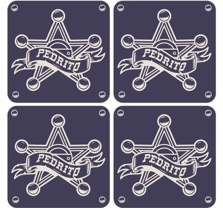 Vintage untersetzer mit sheriffstern-insigne - TenStickers