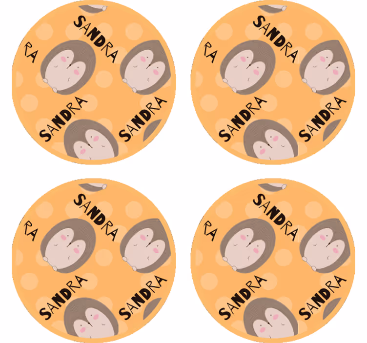 Untersetzer personalisiert mit süßem igelmuster - TenStickers