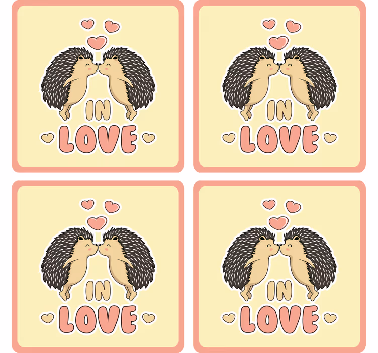 Untersetzer modern igel küssen herzen - TenStickers